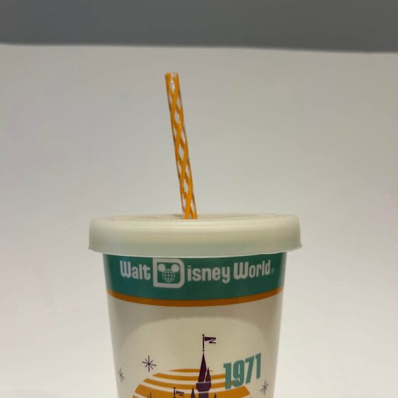1971 Walt Disney World Magic Kingdom Ceramic Cup with Straw and Silicone Lid - Picture 3 of 6